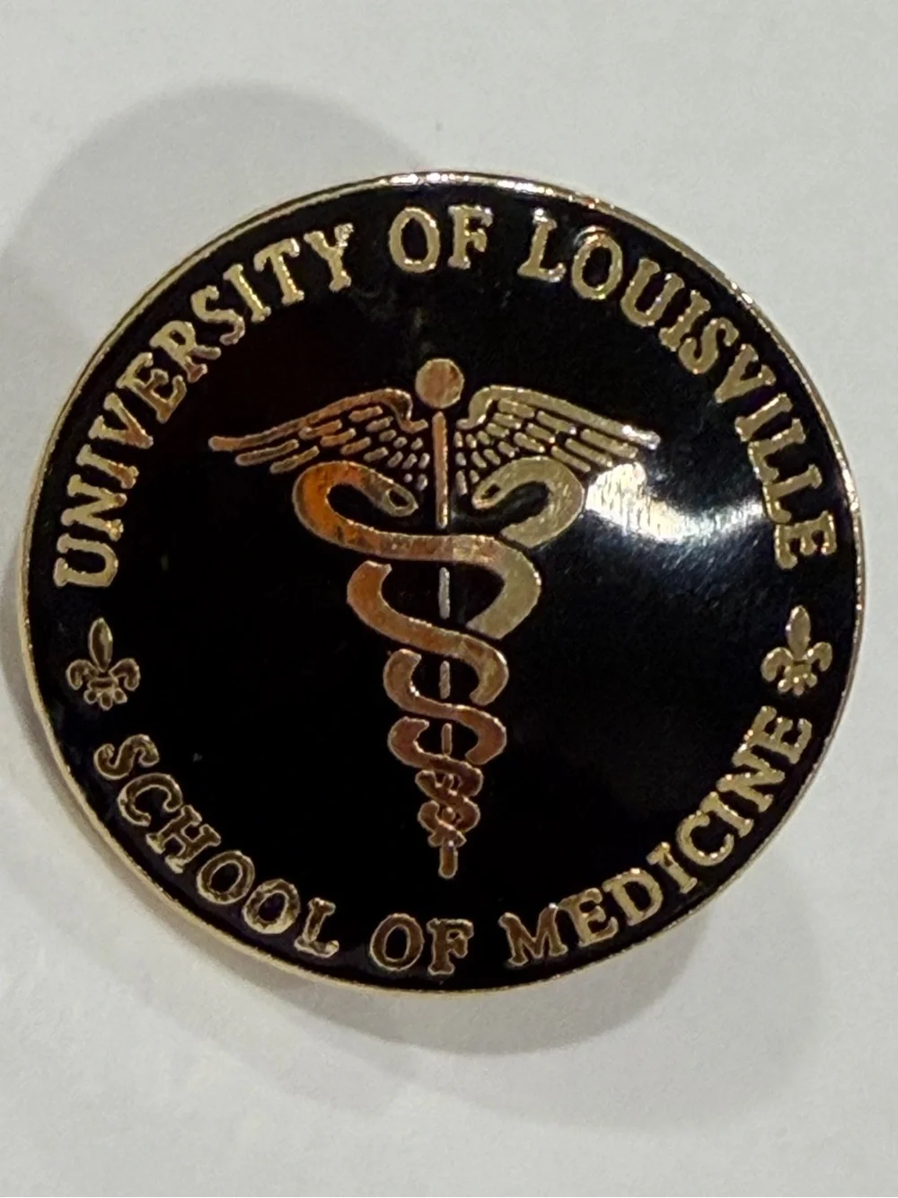 University of Louisville School of Medicine Gold & Black Enamel Pin